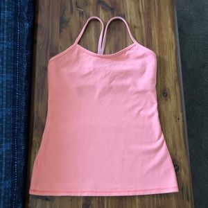 Coral Lululemon Power Y Tank